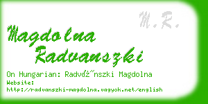 magdolna radvanszki business card